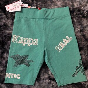Kappa Women Skin Fit Yoga Shorts Pants Strech Teal/Green Size Small